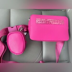 NWT Steve Madden Hot Pink Waist Bag and Pouch